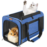 GAPZER pet carrier exterior in blue, spacious top-load entry for easy loading.