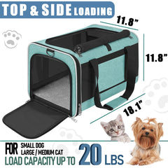 GAPZER Soft Cat Carrier teal shoulder strap for hands-free transport