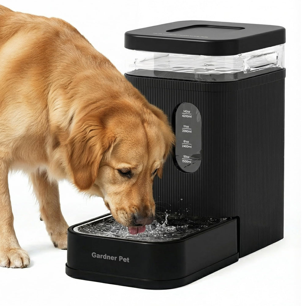 Gardner Pet 1.7 Gallon dispenser overview in the kitchen, promoting easy multi-pet hydration.
