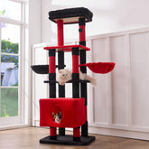 Gardner Pet 65in cat tree front view shows sturdy MDF frame for large cats
