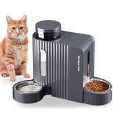 Gardner Pet automatic gravity feeder viewed from side showing the feeding area and display of dry food flow