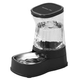Gardner Pet automatic dispenser front view shows a spacious stainless bowl for easy hydration.