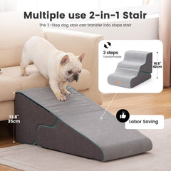 Gardner Pet 2-in-1 ramp feature demonstrates versatile stair-to-ramp transformation.