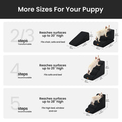 Gardner Pet stairs foam-35d, gentle incline supports joints during daily use.