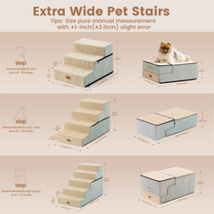 Gardner Pet 35D foam foldable stairs provide gentle incline for comfortable climbs.