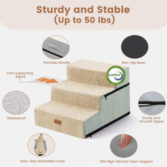 Gardner Pet dog stairs fold into a bed-ready cushion for naps