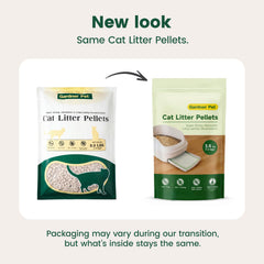 Gardner Pet low-dust pellets reducing dust around the litter area