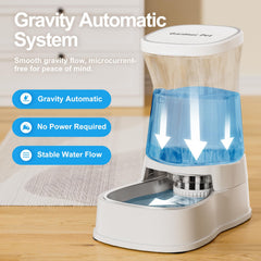 Stainless steel bowl area on Gardner Pet gravity dispenser for durability and easy cleaning