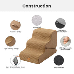 Gardner Pet 16.5-inch height stairs providing stable reach to sofa.