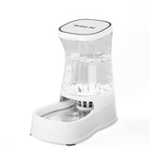 Gardner Pet 1-gallon front view with silent gravity system for calm, hydrated pets.