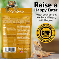 Close-up of Gargeer Bee Pollen with dried papaya and mulberry for reptile nutrition.
