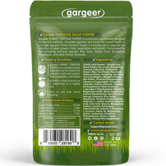 Gargeer Forest Tortoise Topper ingredients-blends show alfalfa and hay for nutrition.