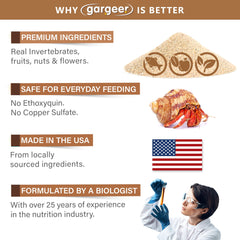 Gargeer Hermit Crab krill-meal ingredient highlights protein sources