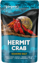 Gargeer Hermit Crab mineral salt bottle for shell support.