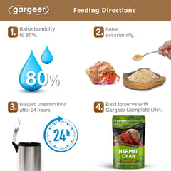 Gargeer Hermit Crab textured pellets encourage foraging and selective eating