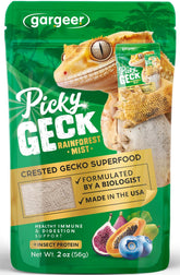 Gargeer Picky Geck Rainforest Mist bottle showing premium ingredients for digestive support.
