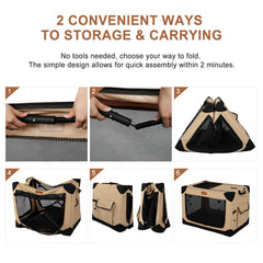 Garnpet foldable kennel features waterproof fabric for outdoor use