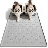 Garoopion large 40in by 28in cat litter mat traps litter and reduces tracking.