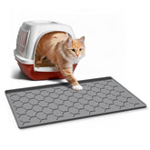 Garoopion cat litter mat under box captures spills and keeps floors clean