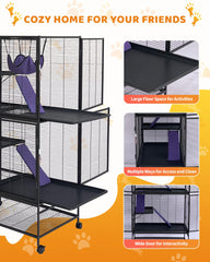 Soft ramp and hammock in Garvee cage offer cozy rest.
