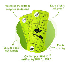G.A.S 120 large plant-based bags on a roll for quick cleanup.