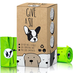 G.A.S home compostable dog poop bags packaging highlights eco-friendly design.