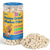 GazeUpon Freeze Dried Chicken Treats jar shows freshness and convenient storage
