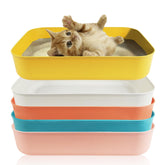 GCVOPTON 5PCS litter box with open tray design, easy cleaning for kittens.