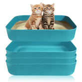 GCVOPTON small litter box in blue, open design for easy scooping.