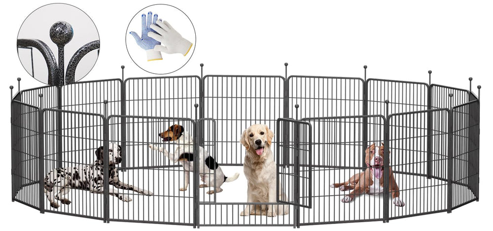 GDKASRNY dog playpen with 32-inch height for quick indoor outdoor setup.