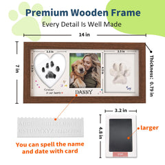 Geamuo heart mat frames paw print with Forever in our hearts text.