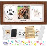 Geamuo paw print frame with inkless pad for mess-free memorial impressions.