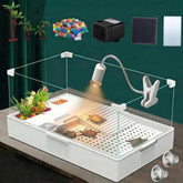 Geegoods Small Turtle Starter Kit Tank with crystal-clear acrylic for easy viewing.