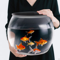 Geelin 5-gallon round fish bowl with panoramic view for easy observation.