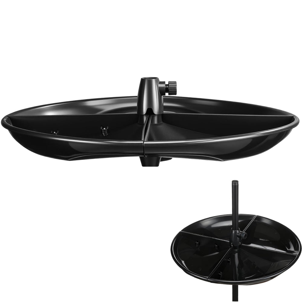 Geelin seed catcher tray with 21-inch diameter for spill-free backyard feeding.