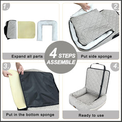 GeerDuo dog car seat stripes easy-clean fabric for quick maintenance