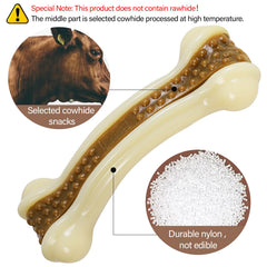 Geeyteek dog bones with real beef flavor for engaging, mess-free chewing