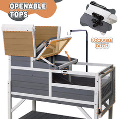 GEGURI habitat interior view emphasizes the shelf storage for supplies and quick cleaning.