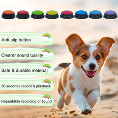 Gelabur dog buttons demonstrate treat command signaling.