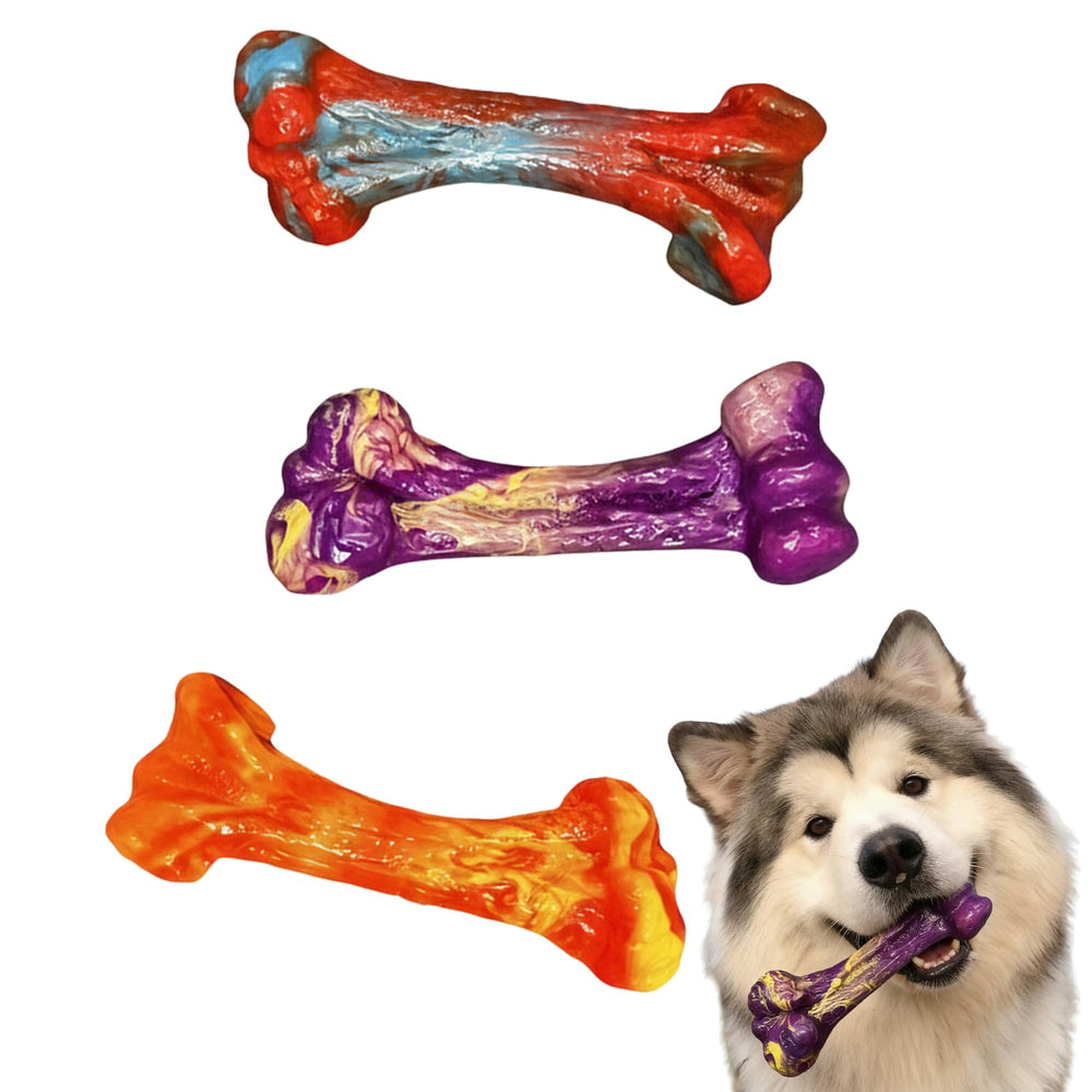 Generic 3-pack bone-shaped chew toy for aggressive chewers with beef scent engagement