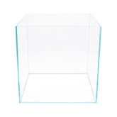 Generic 7Gal cube aquarium front view with rimless, high clarity.