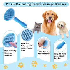 Generic self-cleaning slicker brush glides through undercoat without pulling.