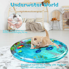 Generic Aqua Cats Water Mat with toys boosts interactive indoor play