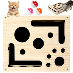Generic Cat Scratch Puzzle Box β durable wood close-up for long-lasting play
