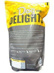 Generic Dog Delight lamb sticks served as training rewards.