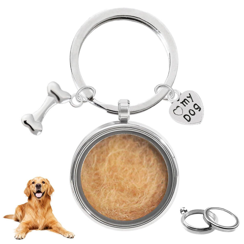 Generic Dog Hair Keepsake Keychain front view showing compact memorial design for daily remembrance
