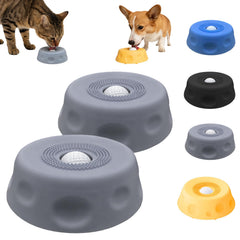 Generic dog lick bowl with ball gray 2-pack for slow, engaging meals.