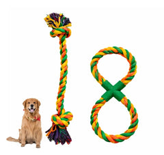 Generic durable rope toy figure-8 closeup for strong chewers.
