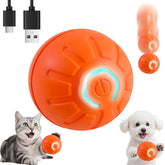 Generic Interactive self-moving pet toy ball in motion engages cats and small dogs.