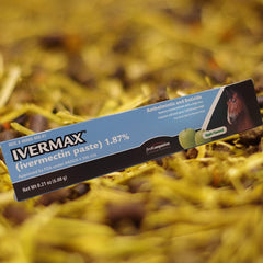 Generic Ivermax apple-flavored paste packaging with dosage guidance